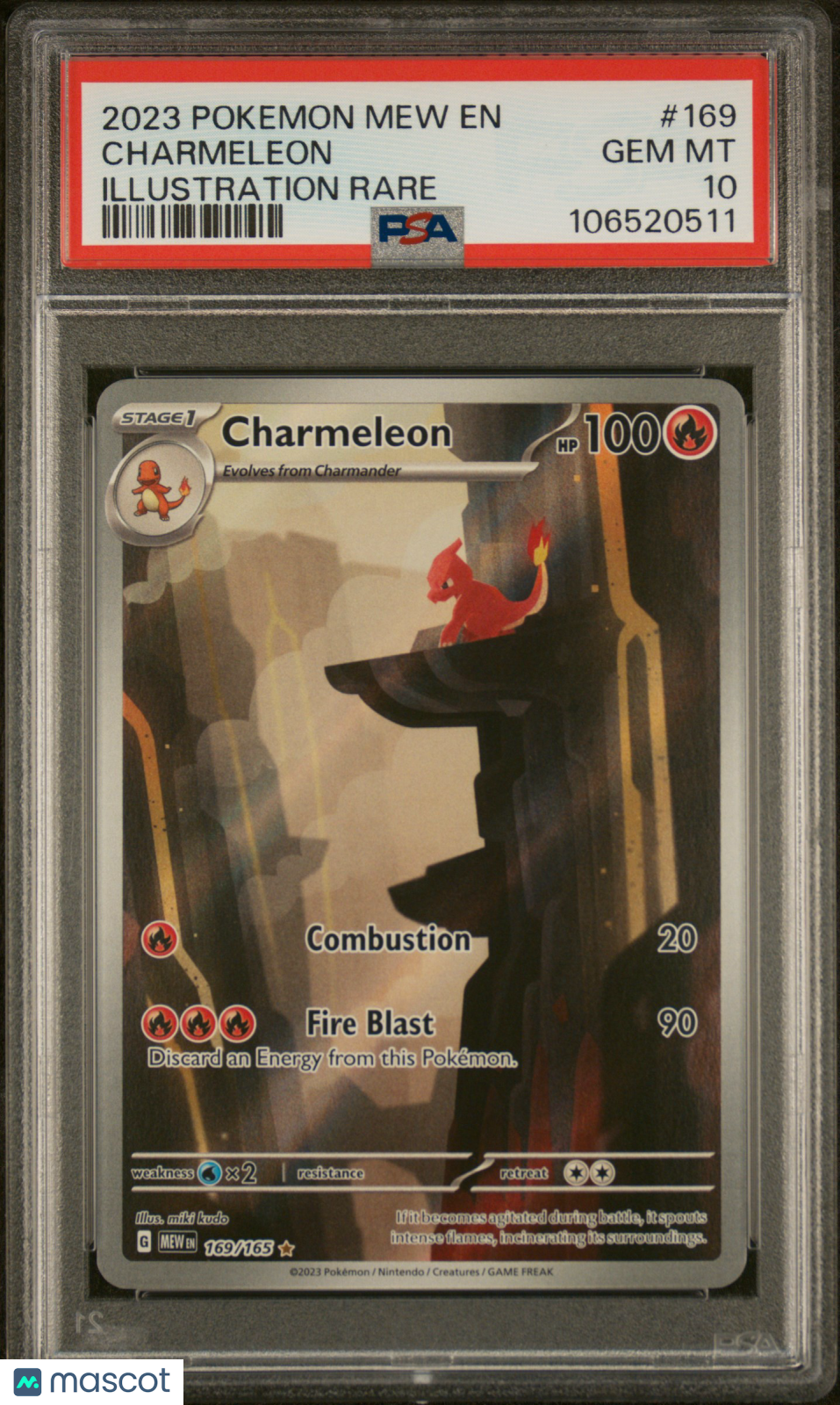 2023 Pokemon 151 Charmeleon #169 Illustration Rare PSA 2023 Pokemon 151 Charmeleon #169 Illustration Rare PSA