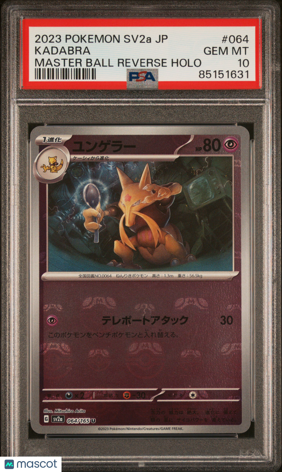 2023 Pokemon 151 Kadabra #064 Japanese Master Ball