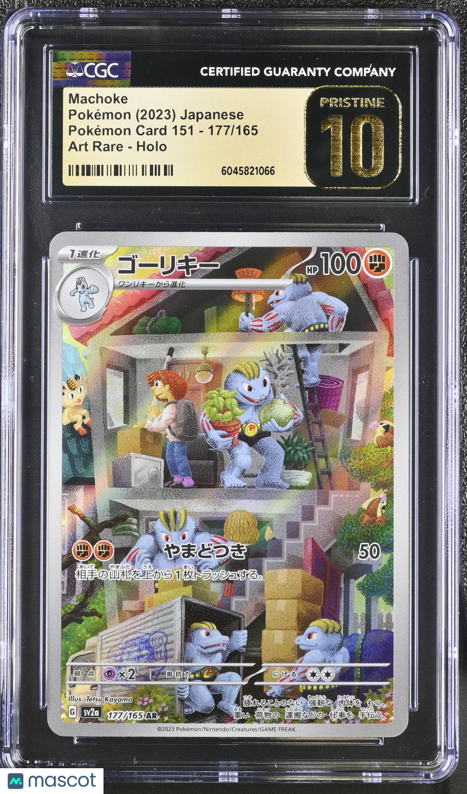 2023 Pokemon 151 Machoke HOLO #177/165 Japanese Art Rare CGC 10 PRISTINE - Graded TCG/CCG