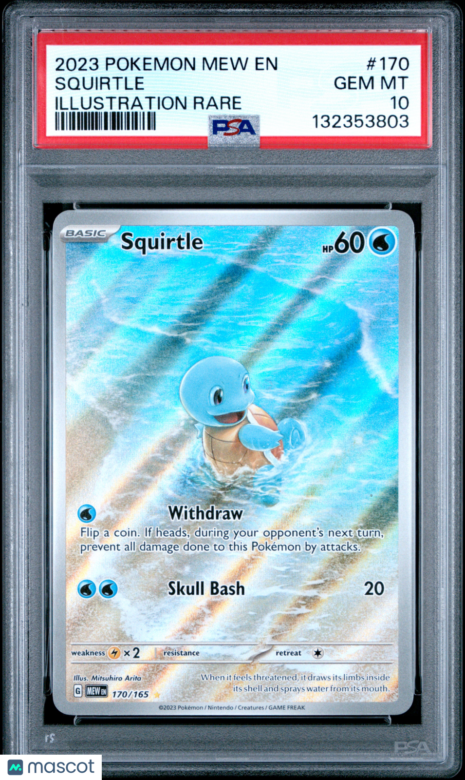 2023 Pokemon 151 Squirtle #170 Illustration Rare PSA 10 GEM MINT - Graded TCG/CCG