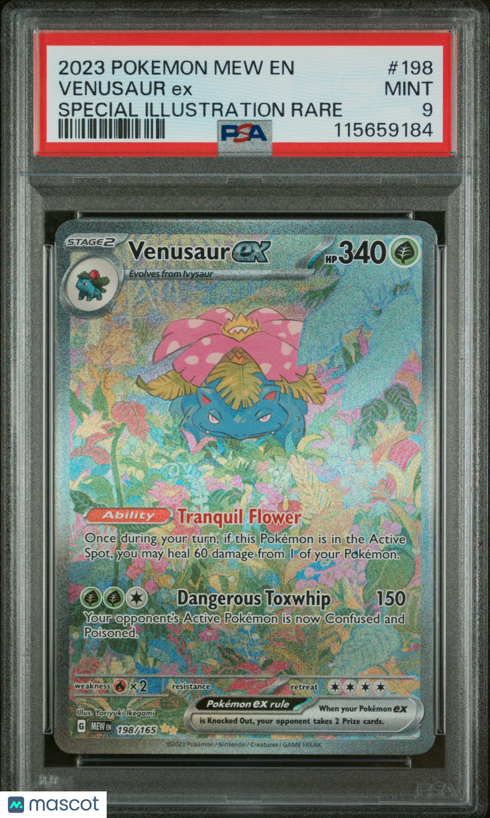 2023 Pokemon 151 Venusaur EX #198 Special Illustration Rare PSA 9 MINT - Graded TCG/CCG