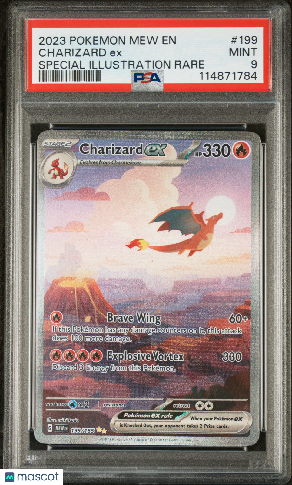 2023 Pokemon Mew EN-151 Charizard EX #199 Special Illustration Rare PSA 9 - Graded TCG/CCG