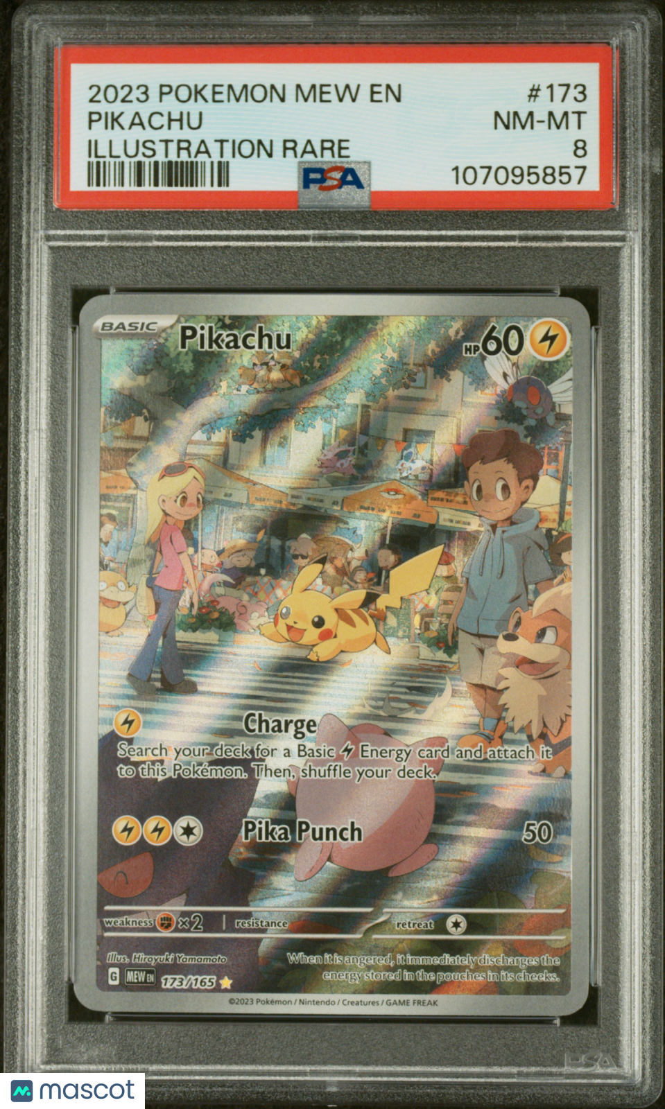 2023 Pokemon Mew EN-151 Pikachu #173 Illustration Rare PSA 8 - Graded TCG/CCG