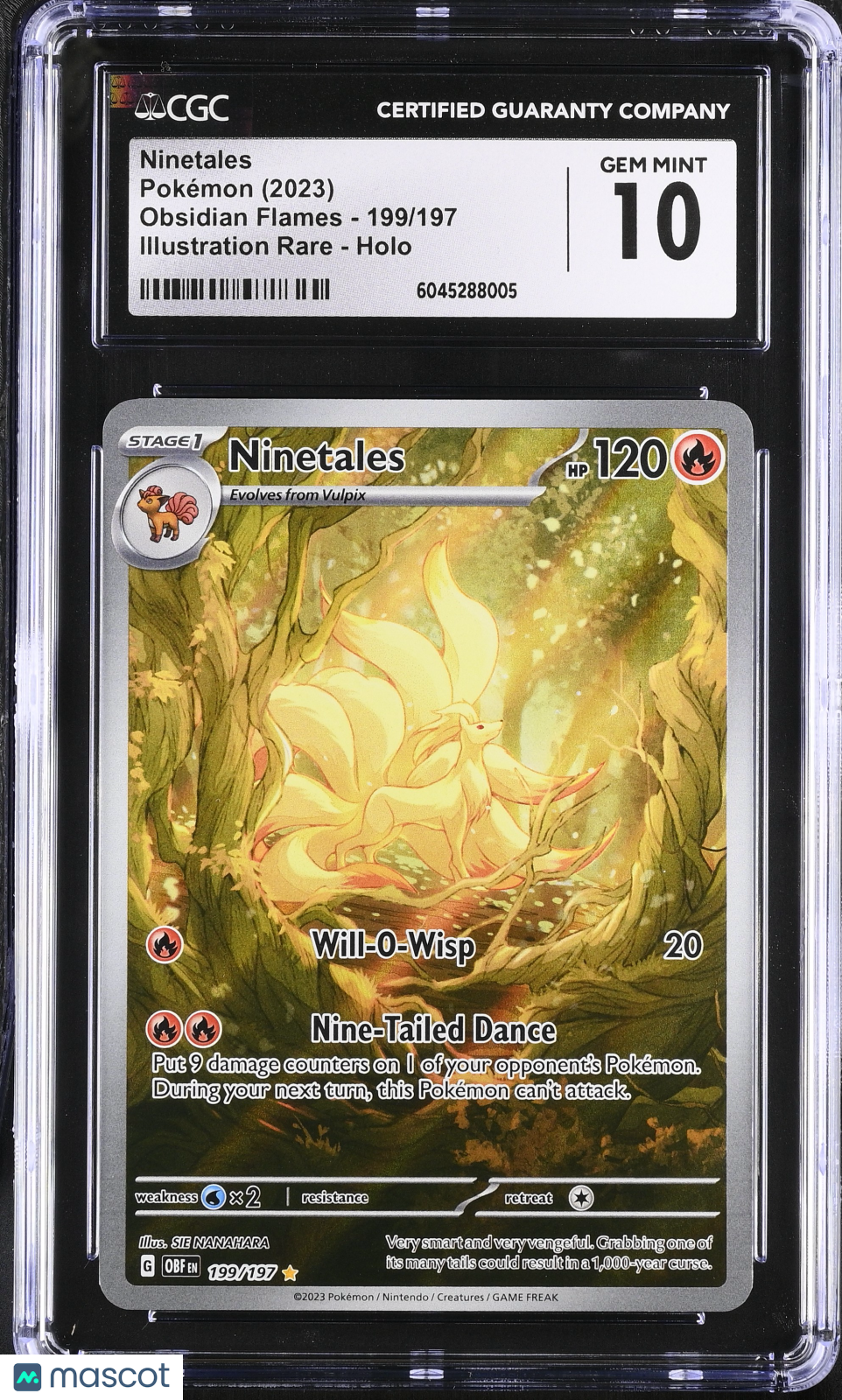 2023 Pokémon Obsidian Flames Ninetales #199/197 English CGC 10 - Graded TCG/CCG