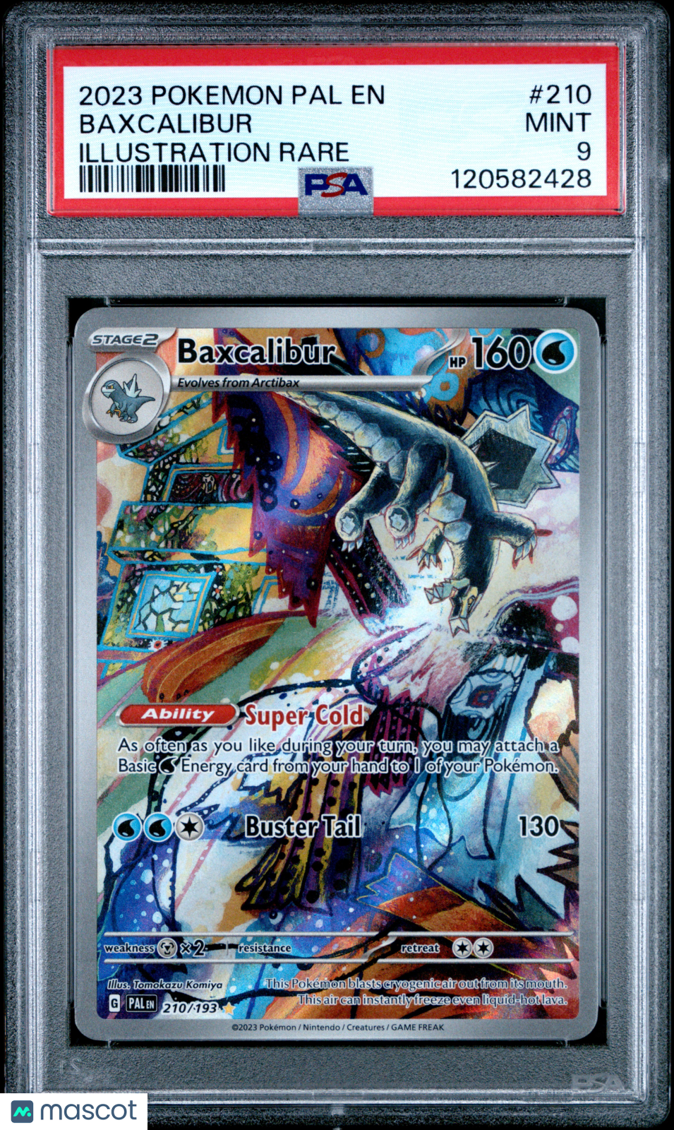 2023 Pokemon Paldea Evolved Baxcalibur #210 Illustration Rare PSA 9 MINT - Graded TCG/CCG