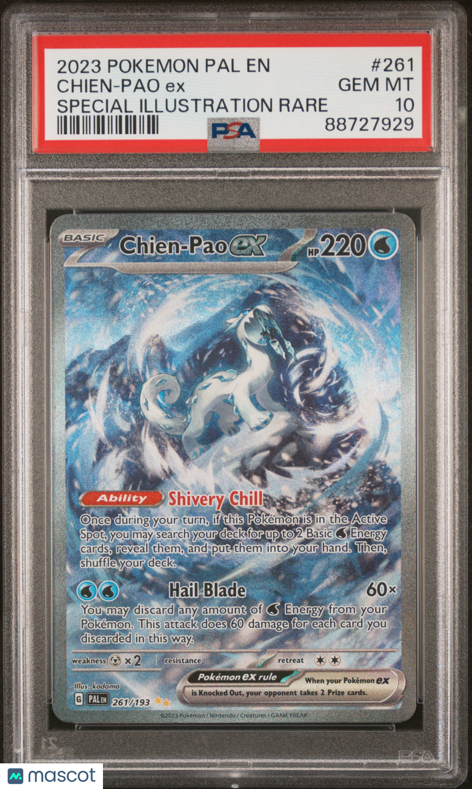 2023 Pokemon Paldea Evolved Chien-Pao EX #261 Special Illustration Rare PSA 10 - Graded TCG/CCG
