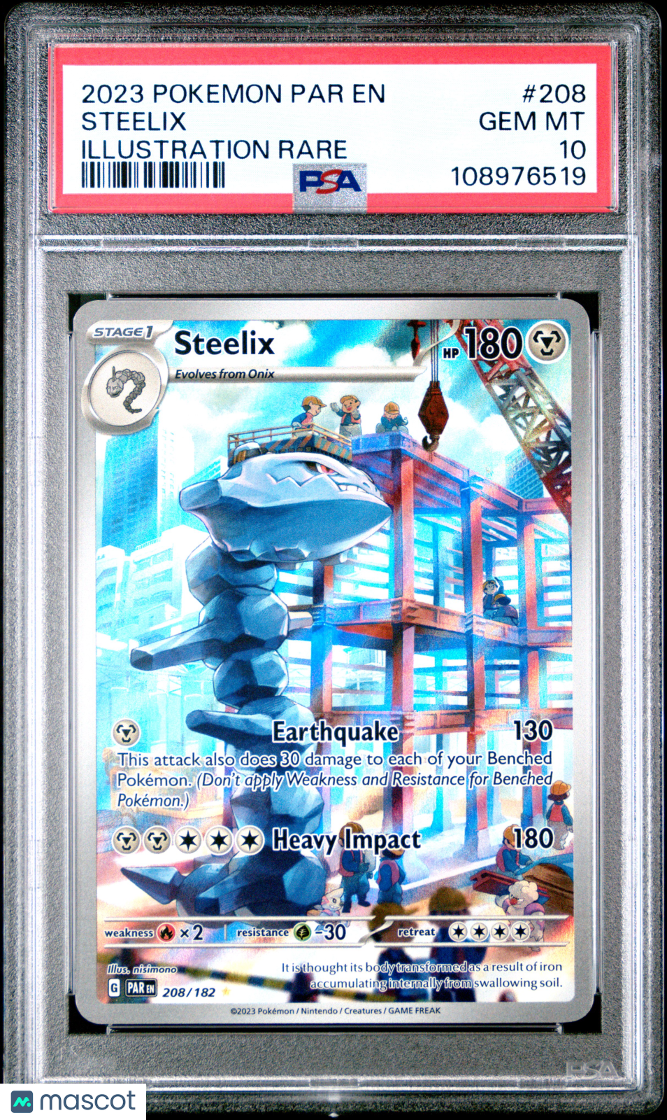 2023 Pokemon Paradox Rift Steelix #208 Illustration Rare PSA 10 GEM MINT - Graded TCG/CCG