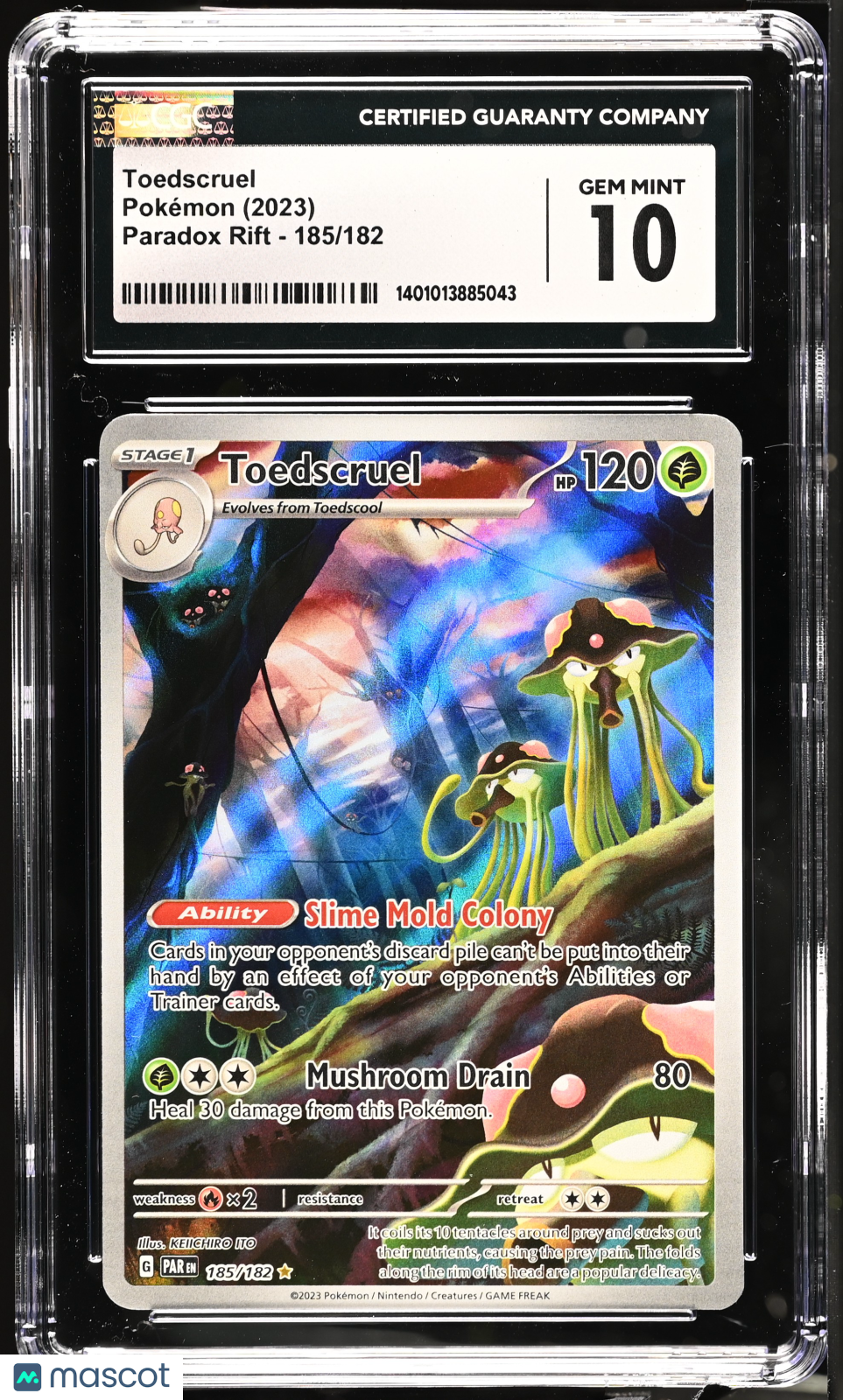 2023 Pokémon Paradox Rift Toedscruel #185/182 English CGC 10 - Graded TCG/CCG