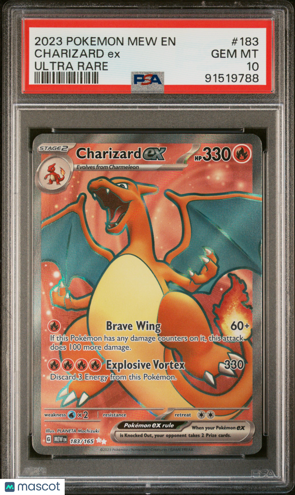 2023 Pokemon SV 151 Charizard EX #183 Ultra Rare PSA