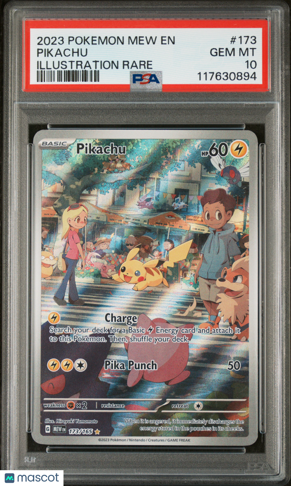 2023 Pokemon SV 151 Pikachu #173 Illustration Rare PSA 10 GEM MINT - Graded TCG/CCG