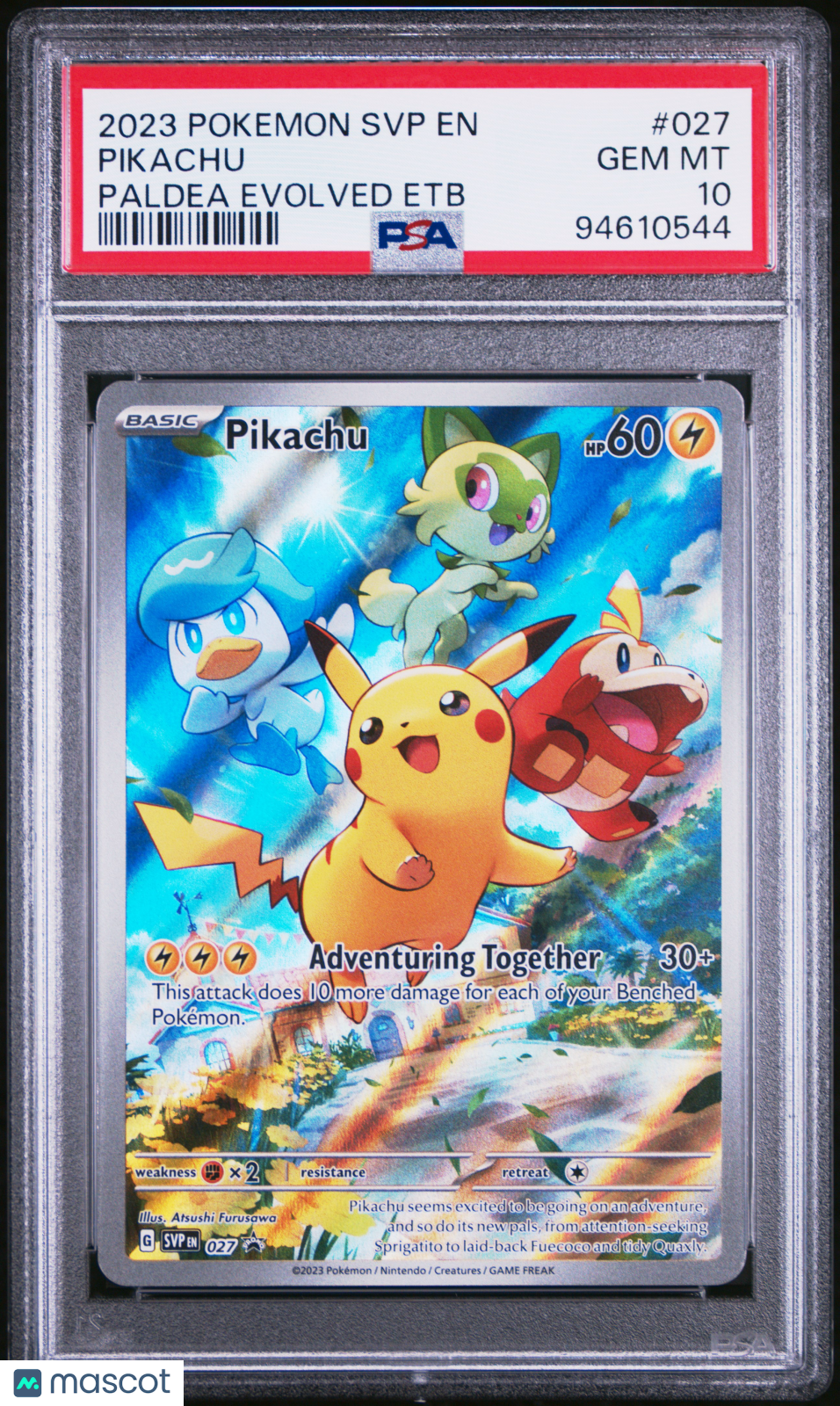2023 Pokemon SVP EN-SV Black Star Promo Pikachu #027 Paldea Evolved Etb PSA 10 - Graded TCG/CCG