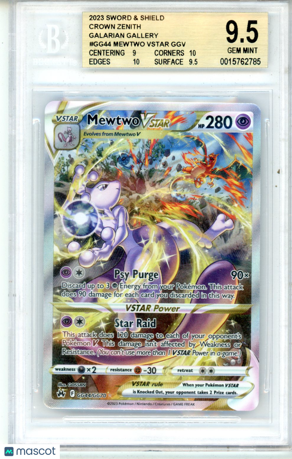 ポケモンカードゲーム Mewtwo VSTAR 2023 Crown Zenith Gem Mint 2023 Pokemon Sword and Shield Crown Zenith GG Mewtwo