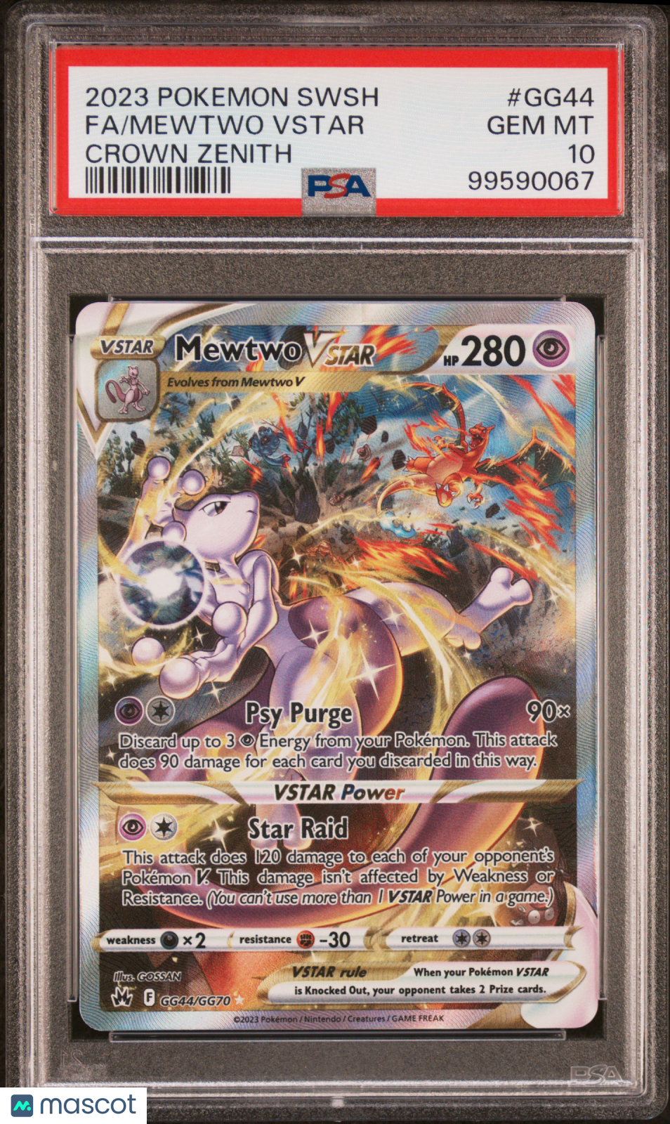 2023 Pokemon Sword And Shield Crown Zenith Mewtwo VSTAR #GG44 FA PSA 10 GEM MINT - Graded TCG/CCG