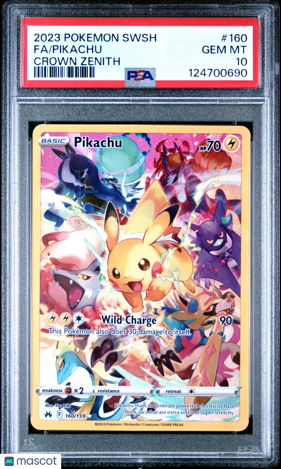 2023 Pokemon Sword And Shield Crown Zenith Pikachu #160 FA PSA 10 GEM MINT - Graded TCG/CCG