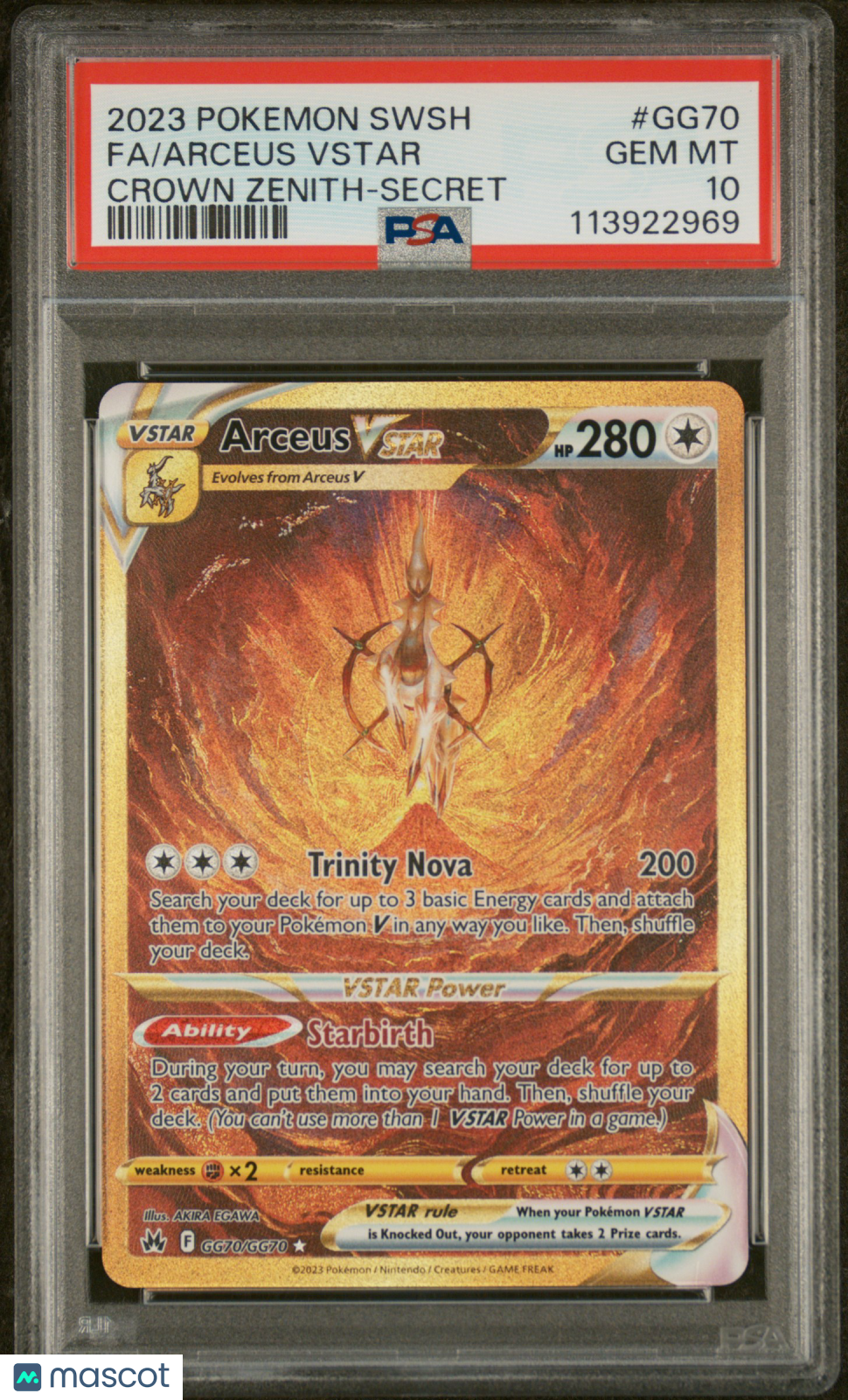 2023 Pokemon SWSH Crown Zenith Arceus VSTAR #GG70 Secret FA PSA 10 GEM MINT - Graded TCG/CCG