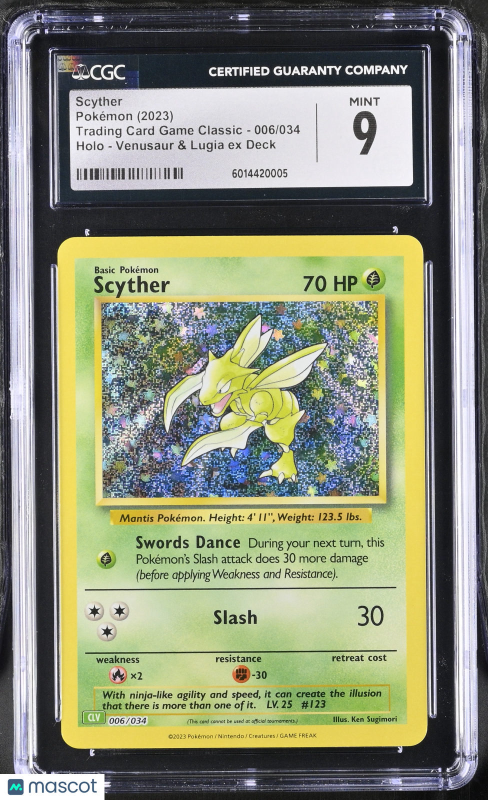 2023 Pokemon Trading Card Game Classic Scyther #006/034 CGC 9 MINT - Graded TCG/CCG