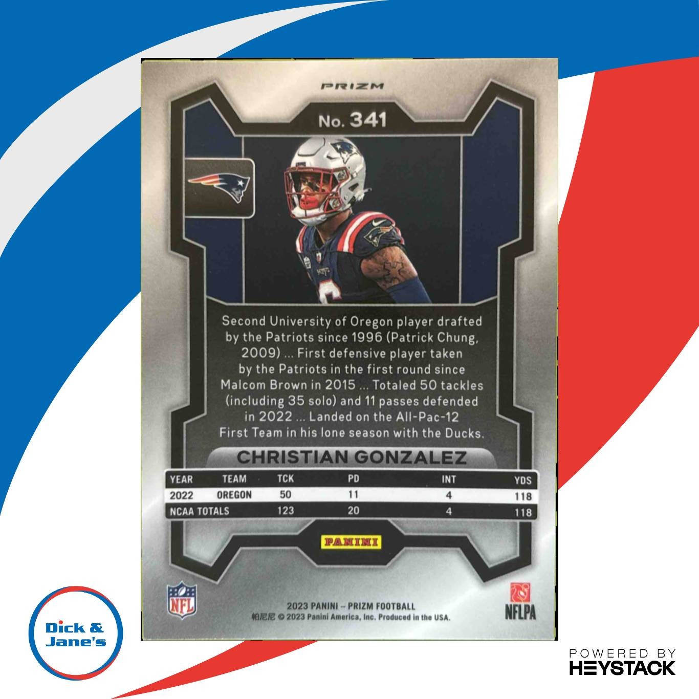 2023 Prizm Christian Gonzalez Rookie Variations Prizms Silver RC New Patriots - Sports Cards