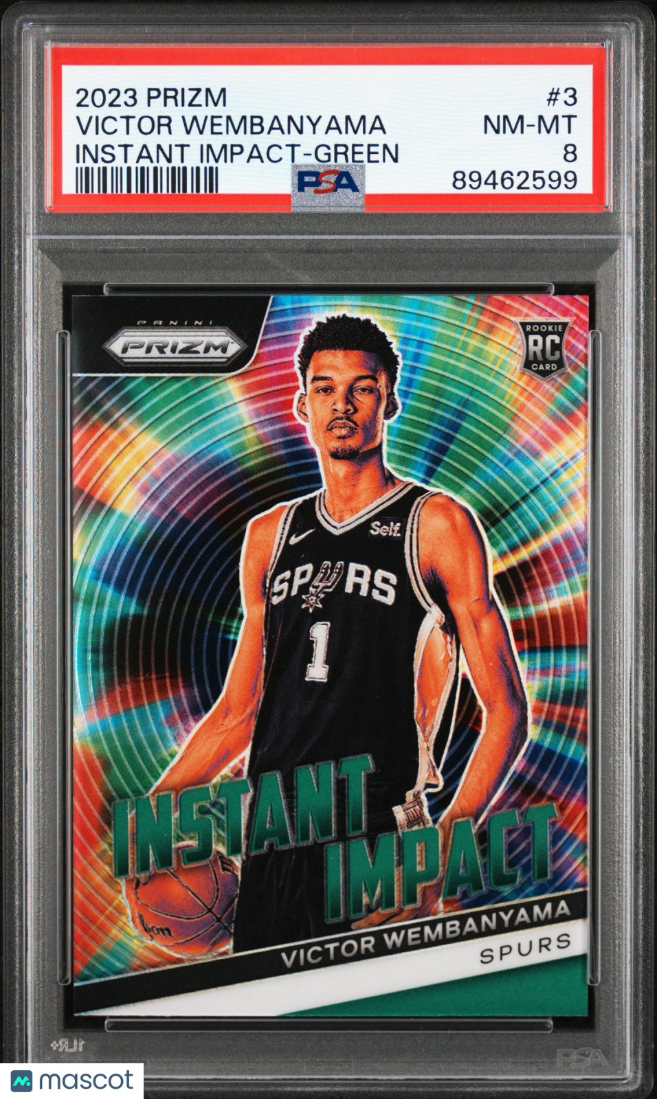 2023 Prizm Instant Impact Victor Wembanyama Green Rookie PSA 8 San Antonio Spurs - Graded Sports Cards