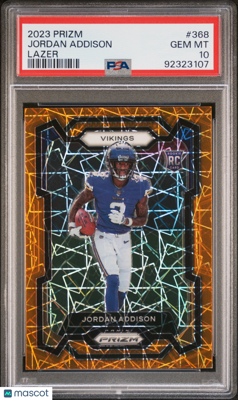2023 Prizm Jordan Addison Lazer Rookie #368 PSA 10 GEM MINT Minnesota Vikings - Graded Sports Cards