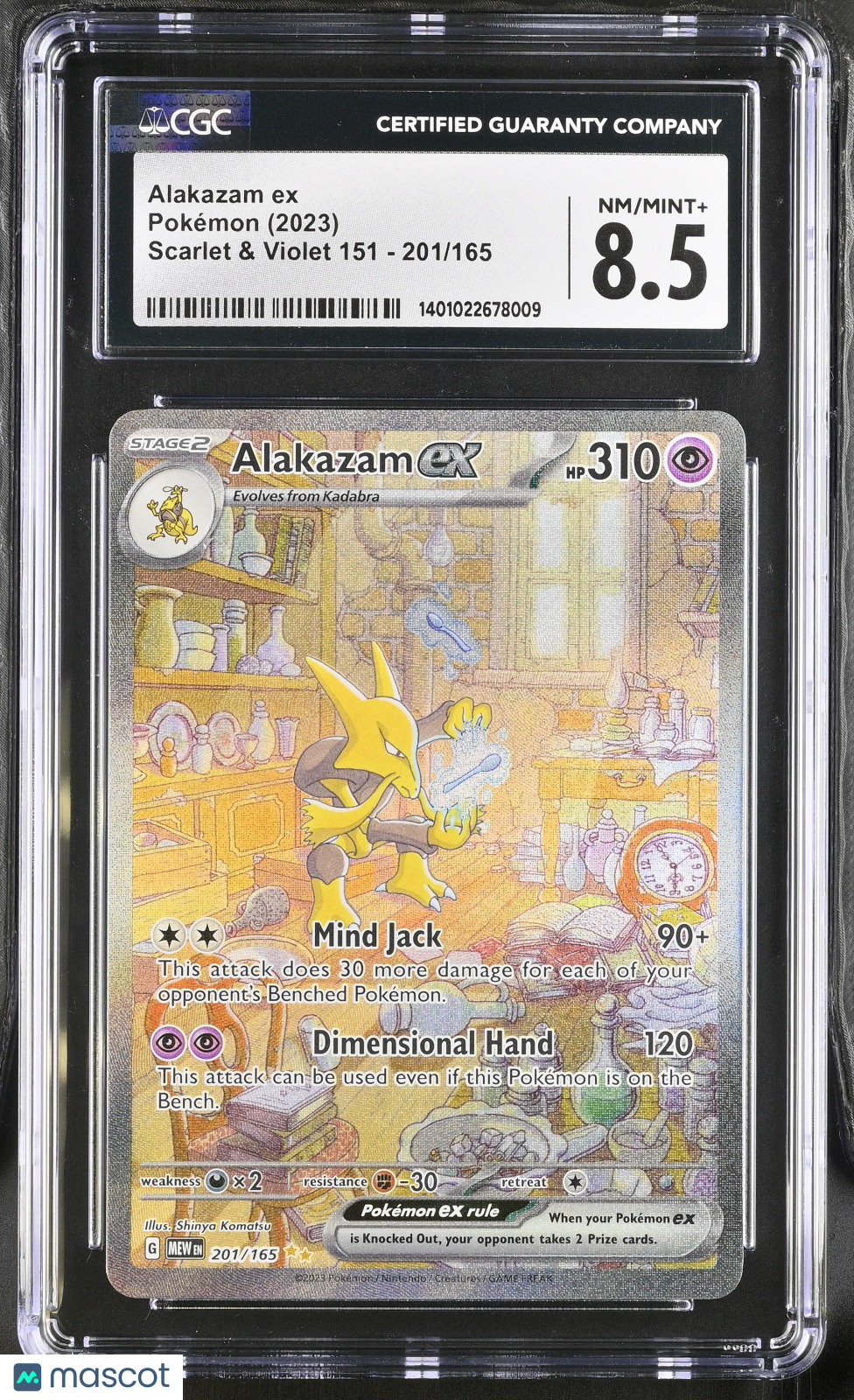 2023 Scarlet & Violet 151 Pokemon Alakazam ex #201/165 English CGC 8.5 - Graded TCG/CCG