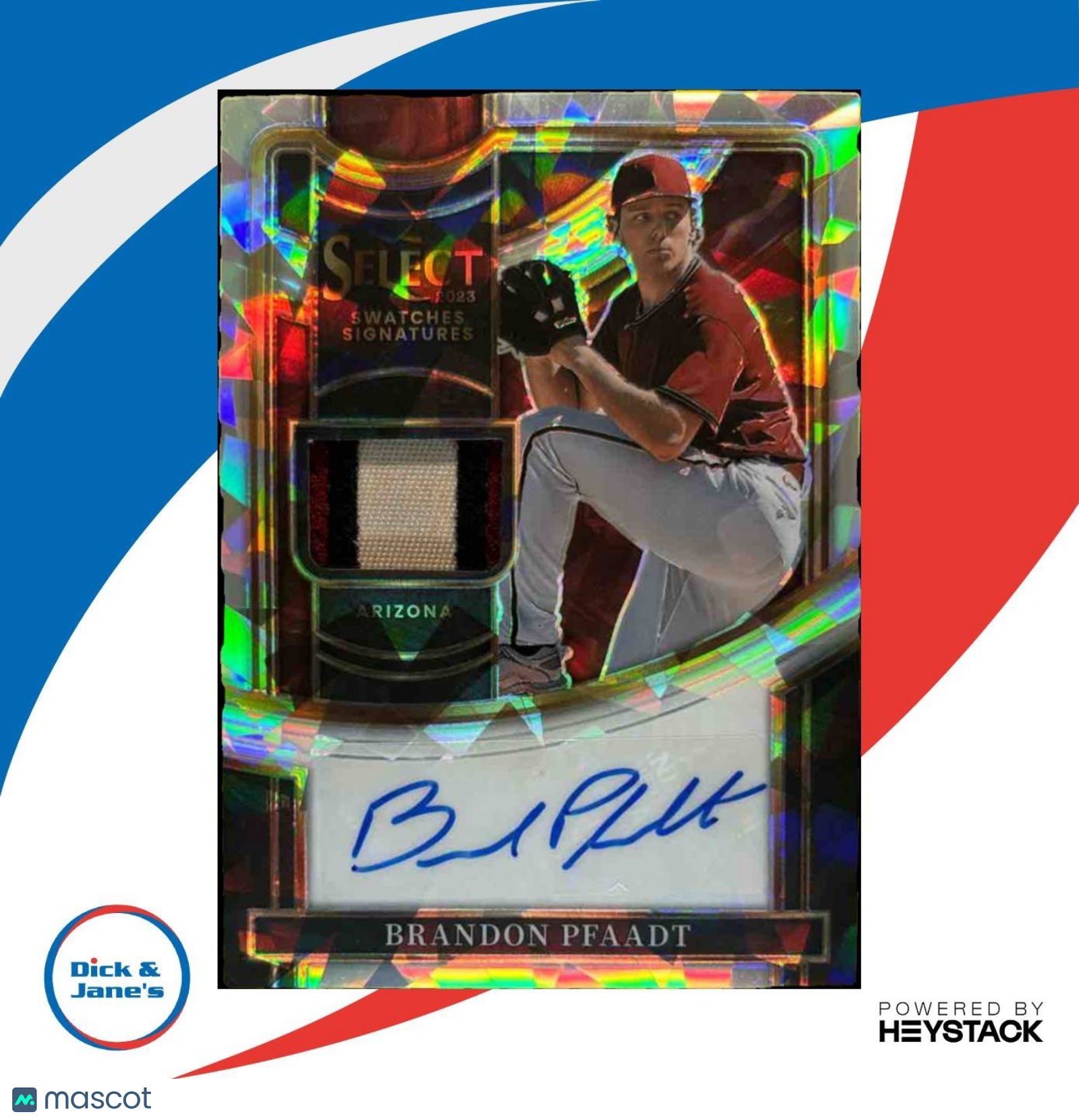2023 Select Brandon Pfaadt Swatches Signatures Cracked Ice /23 RC Diamondbacks - Sports Cards