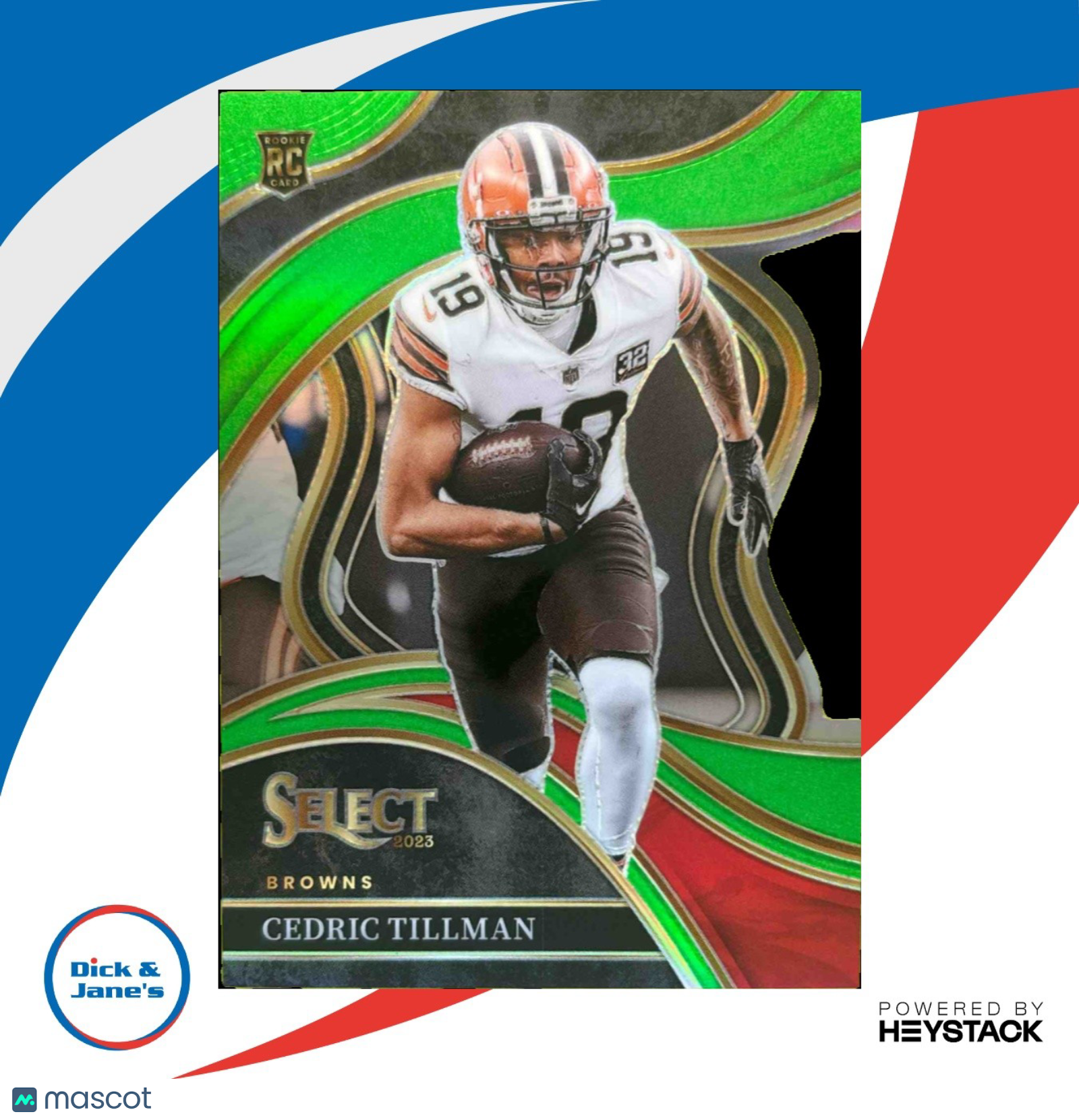 2023 Select Cedric Tillman Neon Green Prizms Die Cut 476/499 #288 Club RC Browns - Sports Cards