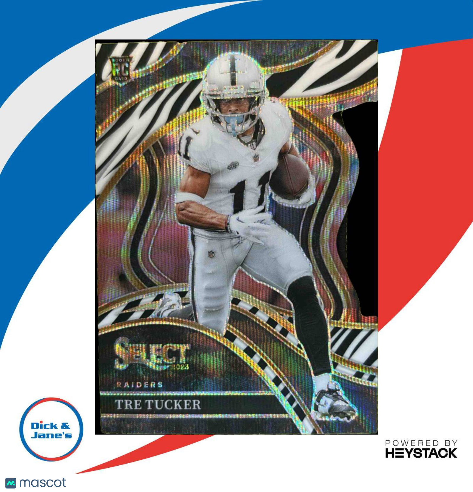2023 Select Tre Tucker Zebra Prizm Die Cut SSP #214 RC Club Las Vegas Raiders - Sports Cards