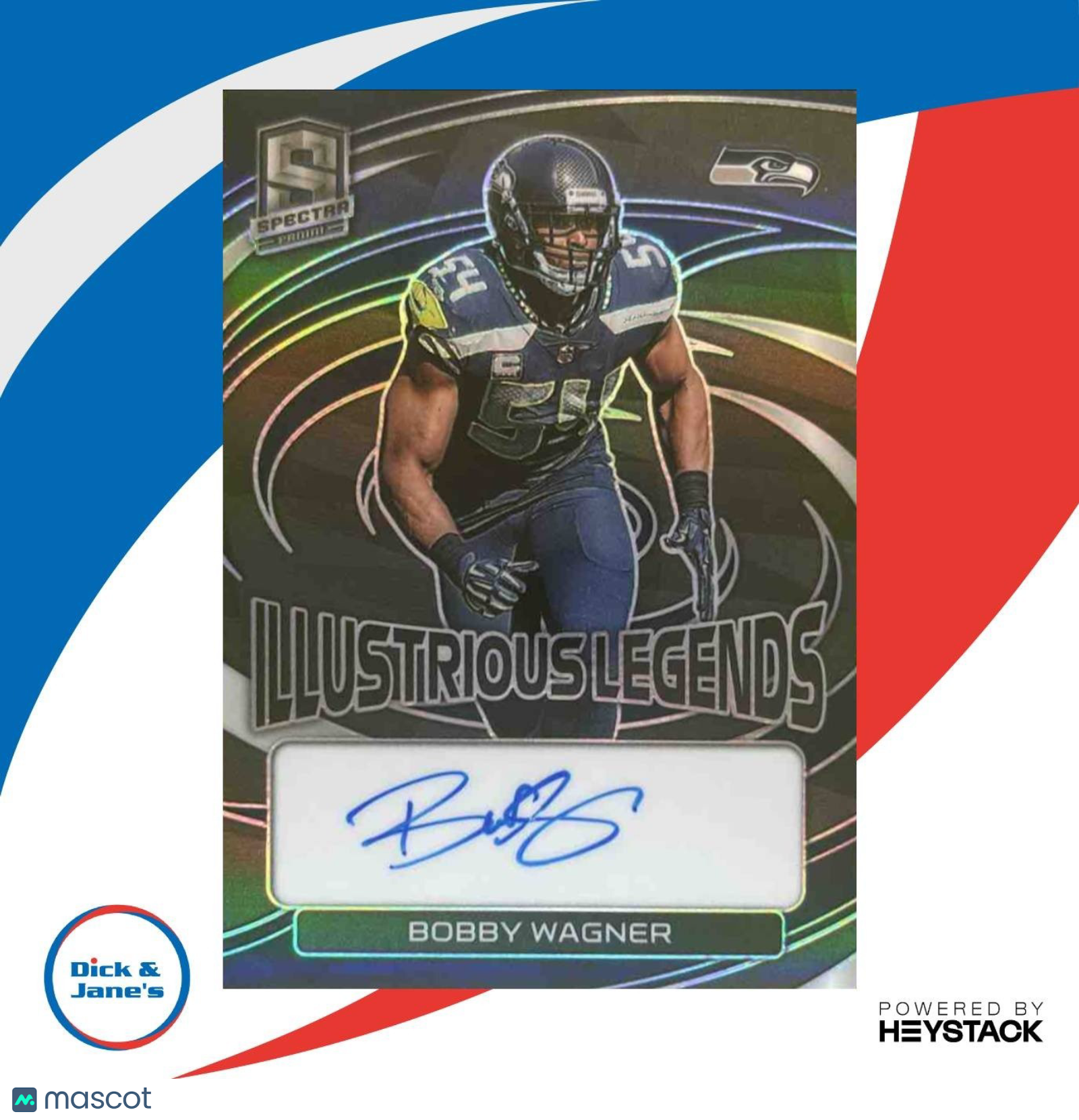 2023 Spectra Bobby Wagner Illustrious Legends 26/49 #IL-BW Auto Seattle Seahawks - Sports Cards