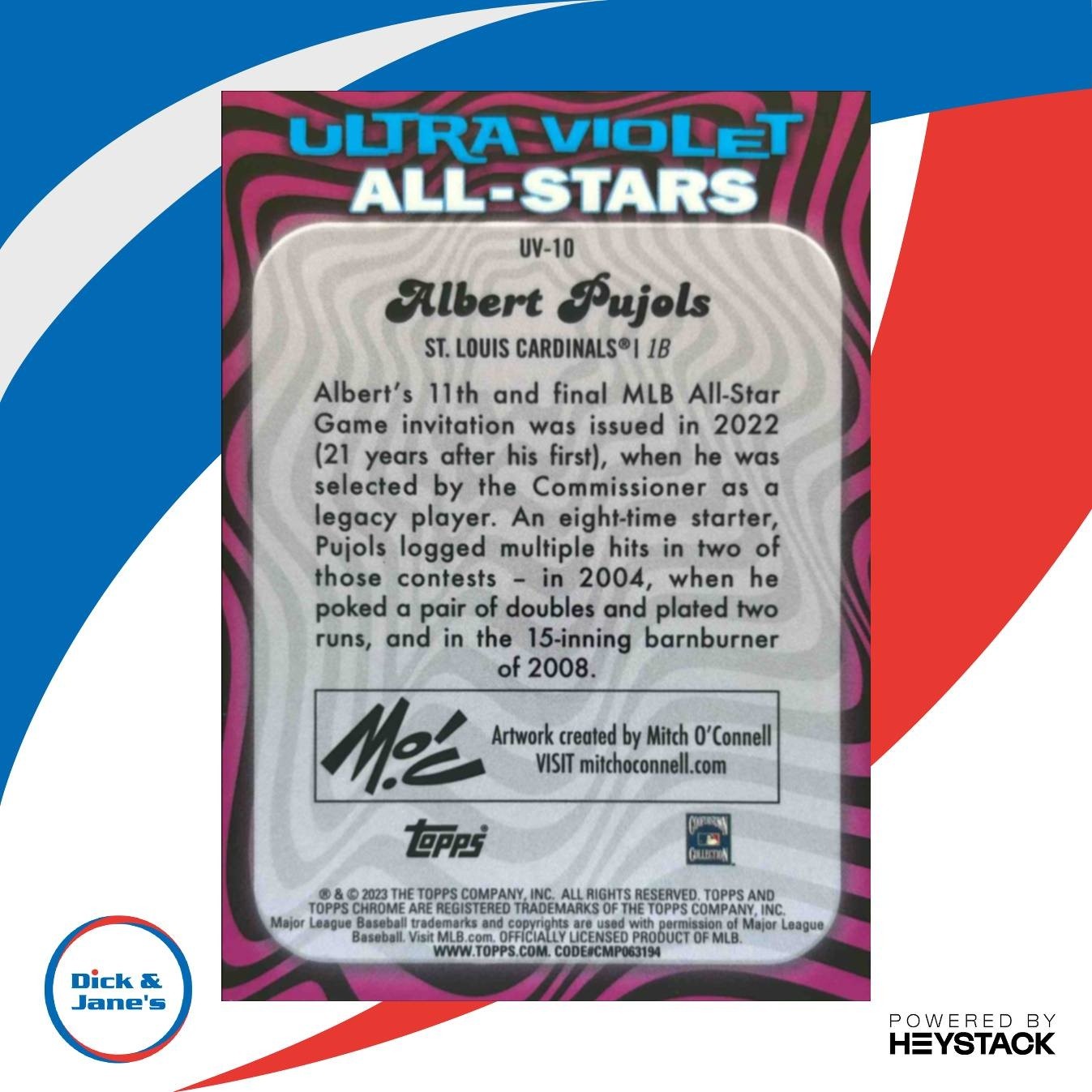 2023 Topps Chrome Albert Pujols Ultraviolet All-Stars #UV-10 St. Louis Cardinals - Sports Cards