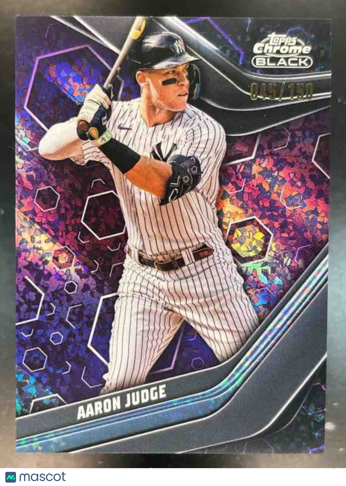 2023 Topps Chrome Black Aaron Judge Purple Mini Diamond /150 #1 New York Yankees - Sports Cards