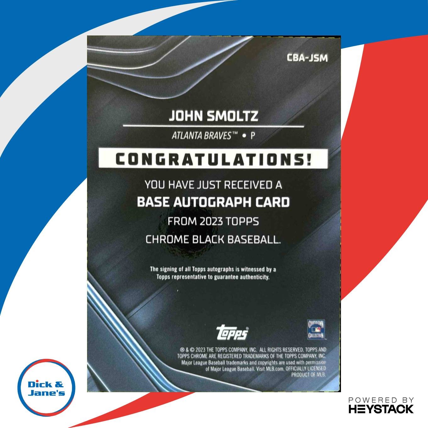 2023 Topps Chrome Black John Smoltz Auto Green Refractor 33/99 Atlanta Braves Sports Cards