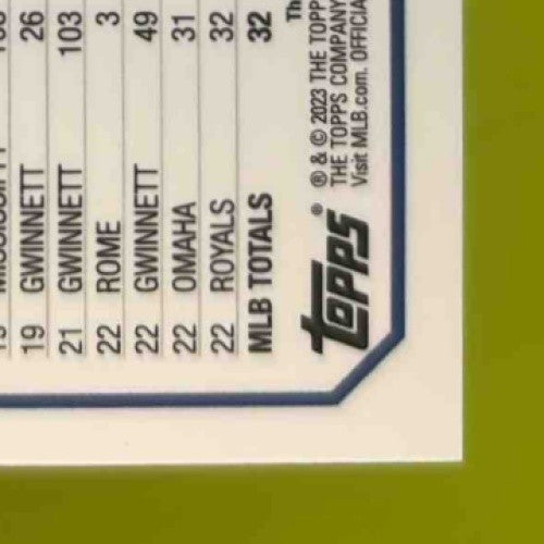 2023 Topps Chrome Drew Waters Rookie Auto Purple Refractor 33/250 KC Royals - Sports Cards