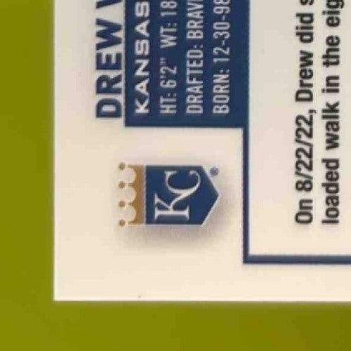 2023 Topps Chrome Drew Waters Rookie Auto Purple Refractor 33/250 KC Royals - Sports Cards