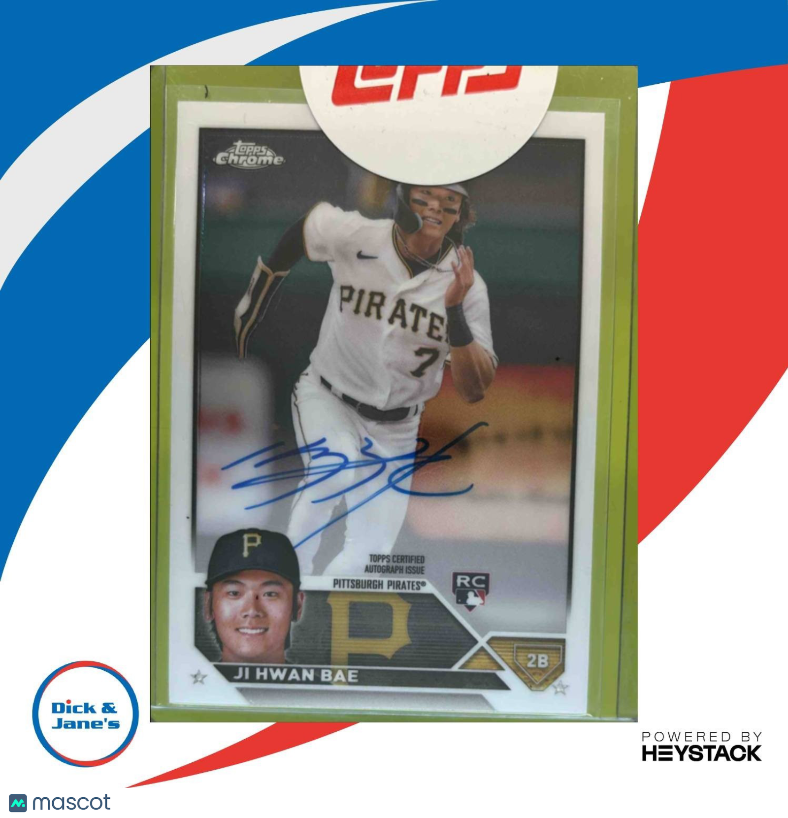 2023 Topps Chrome Ji Hwan Bae Rookie Auto #RA-JHB RC Pittsburgh Pirates - Sports Cards