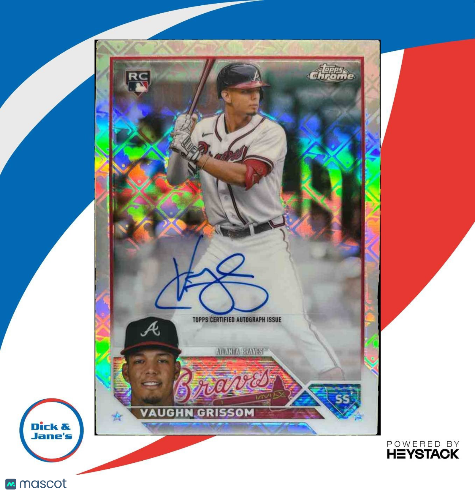 2023 Topps Chrome Logofractor Vaughn Grissom Auto #RCA-VG RC Atlanta Braves - Sports Cards