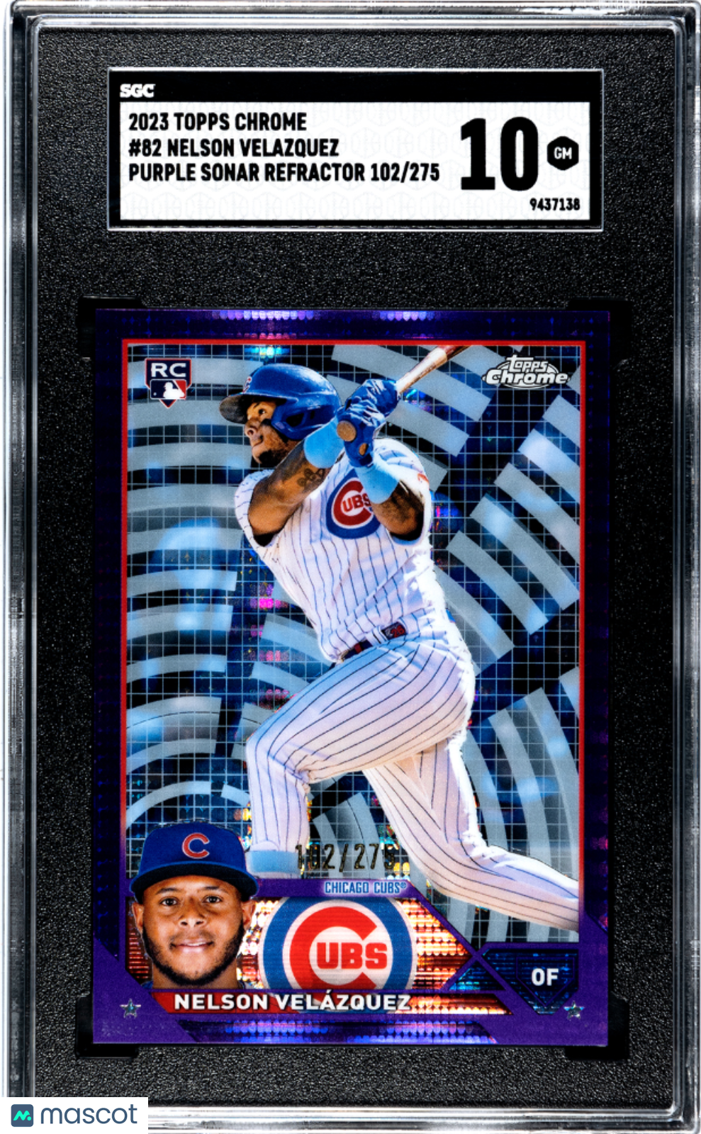 2023 Topps Chrome Nelson Velazquez Purple Sonar #82 SGC 10 Baseball - Graded Sports Cards