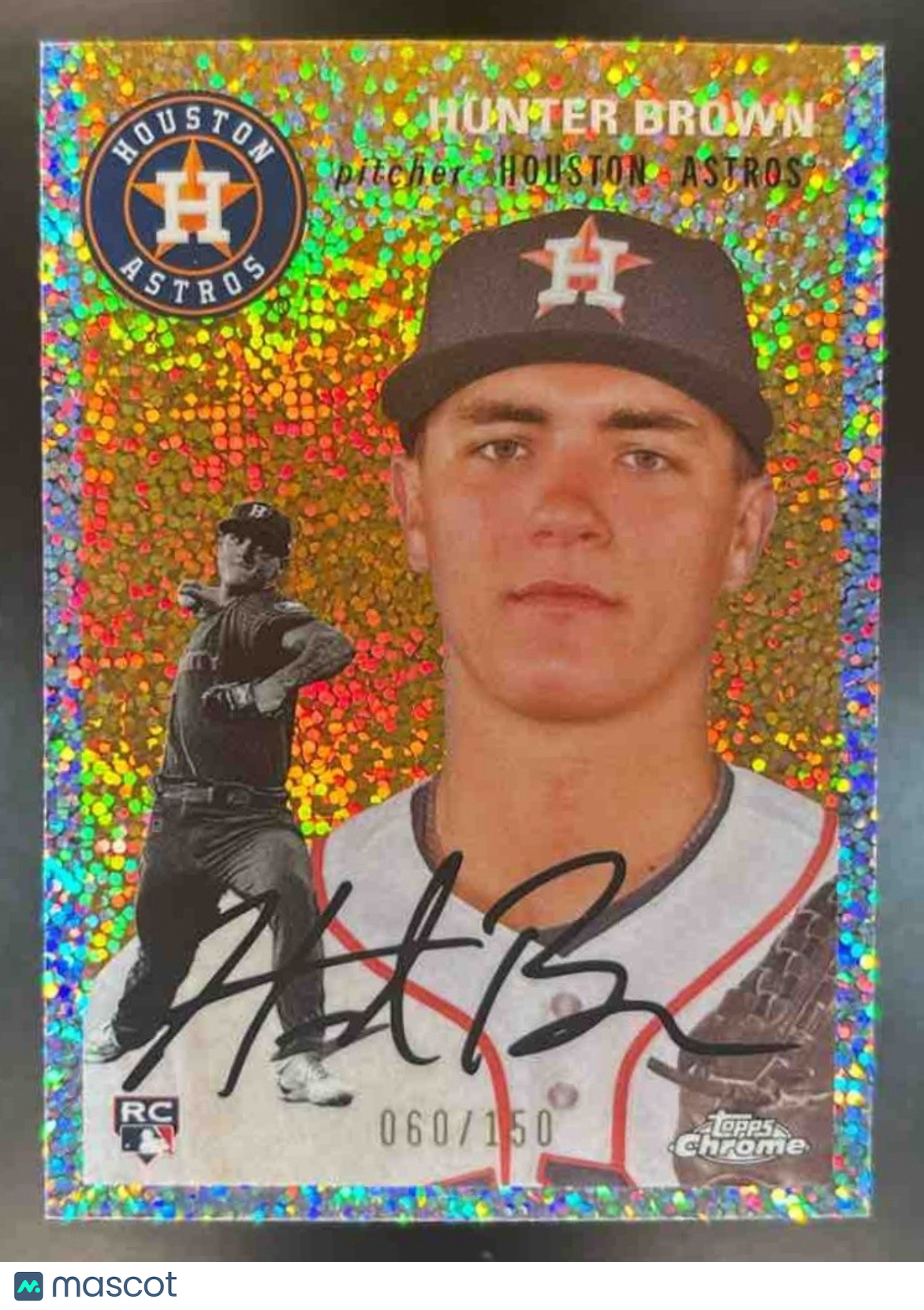 2023 Topps Chrome Platinum Anniversary Hunter Brown Speckle /150 #164 RC Astros - Sports Cards
