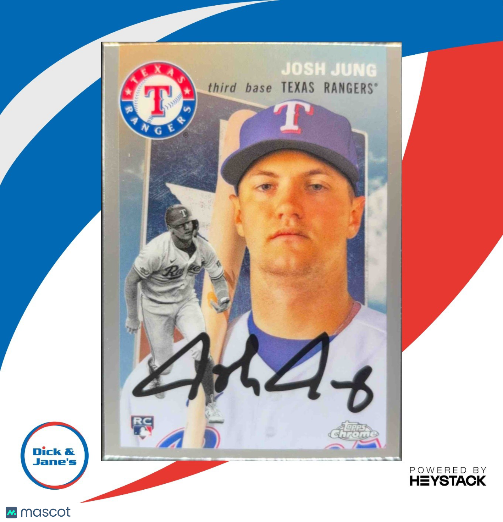 2023 Topps Chrome Platinum Anniversary Josh Jung 1954 City Variation RC Rangers - Sports Cards