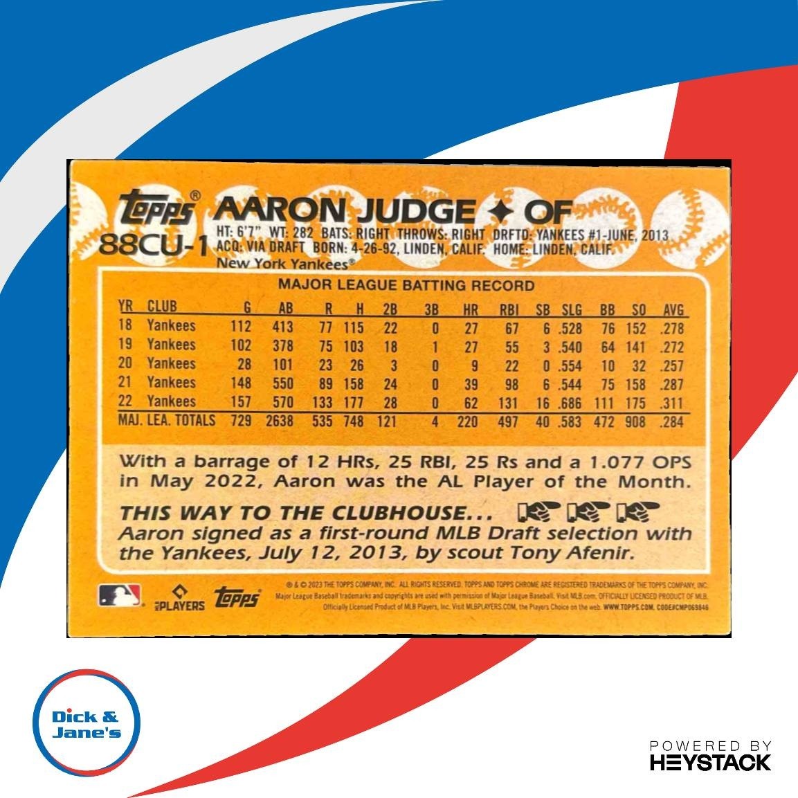 2023 Topps Chrome Update Aaron Judge 1988 Baseball #88CU-1 New York Yankees - Sports Cards