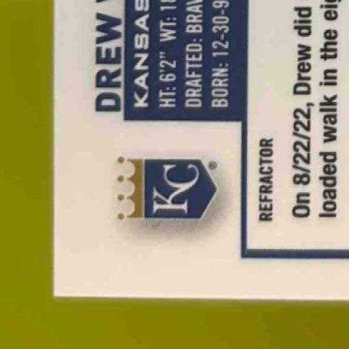 2023 Topps Chrome Update Drew Waters Auto Refractor 82/499 RC Kansas City Royals - Sports Cards