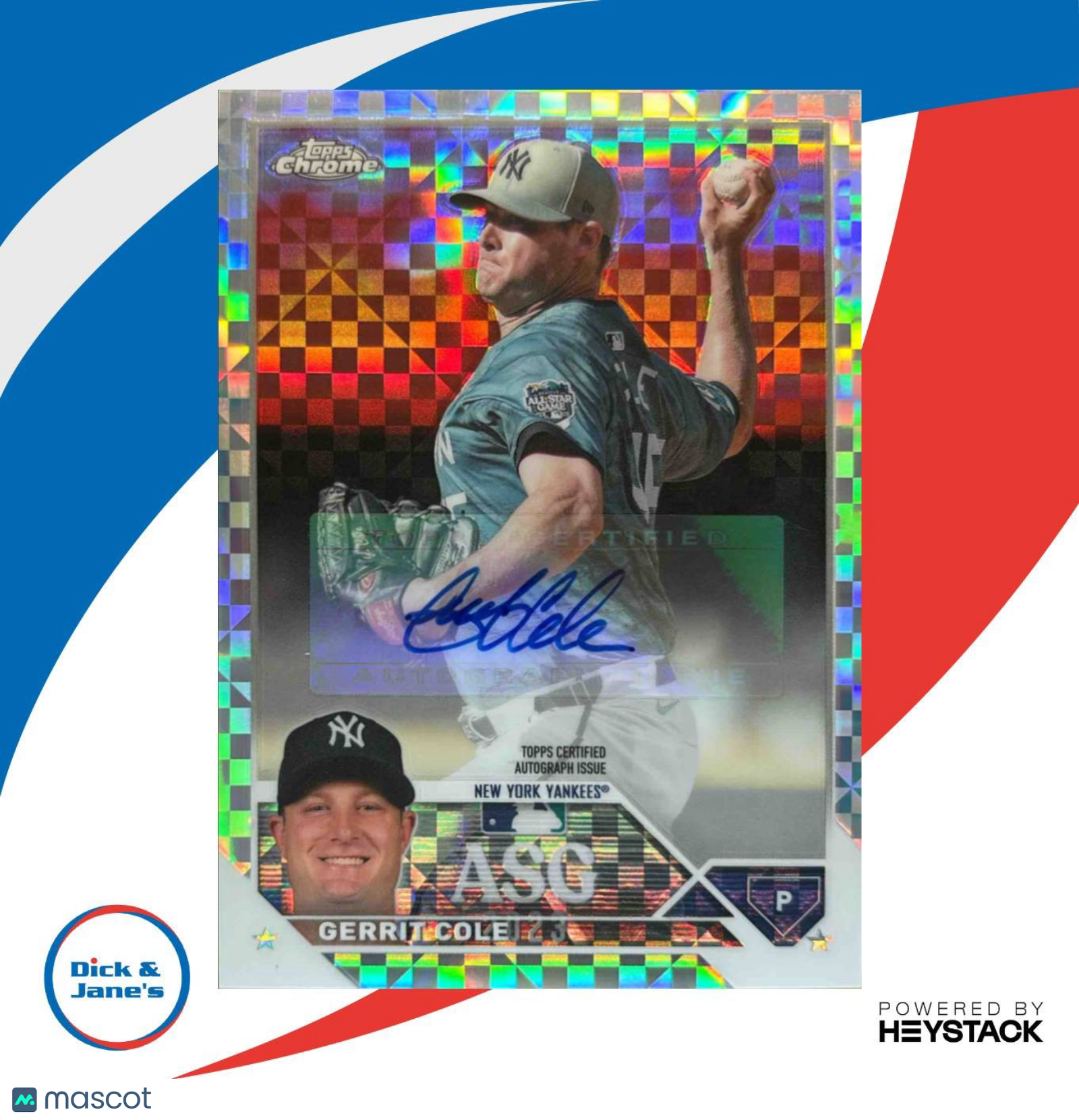 2023 Topps Chrome Update Gerrit Cole All Star Game Auto X Fractor/125 NY Yankees - Sports Cards