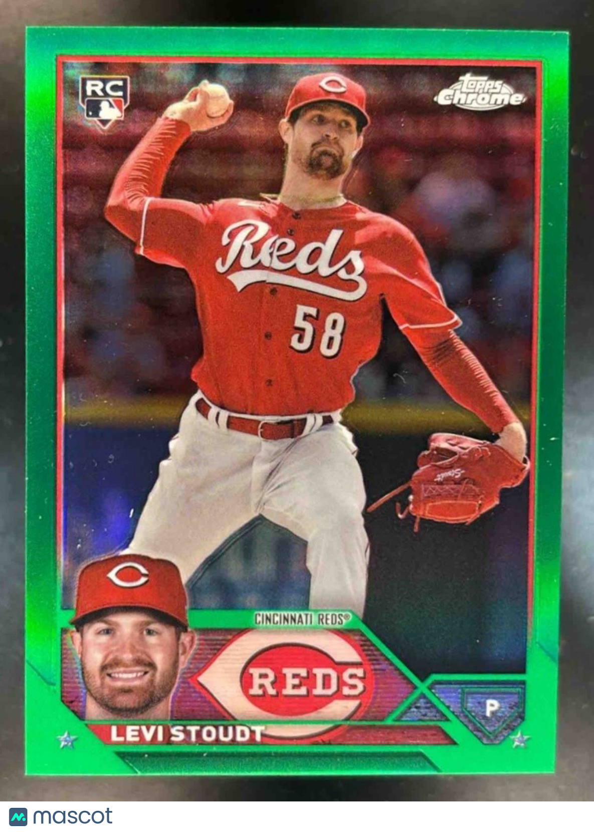 2023 Topps Chrome Update Levi Stoudt Green /99 #USC13 RC Cincinnati Reds - Sports Cards
