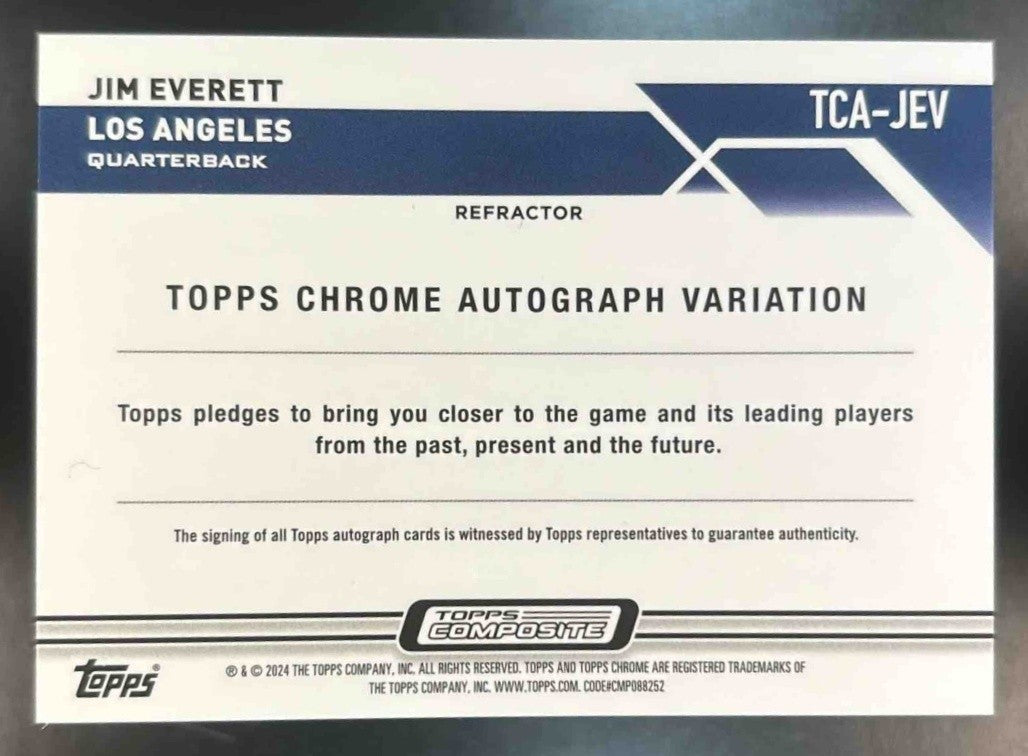 2023 Topps Composite Jim Everett Chrome Auto Refractor /299 Los Angeles Rams - Sports Cards