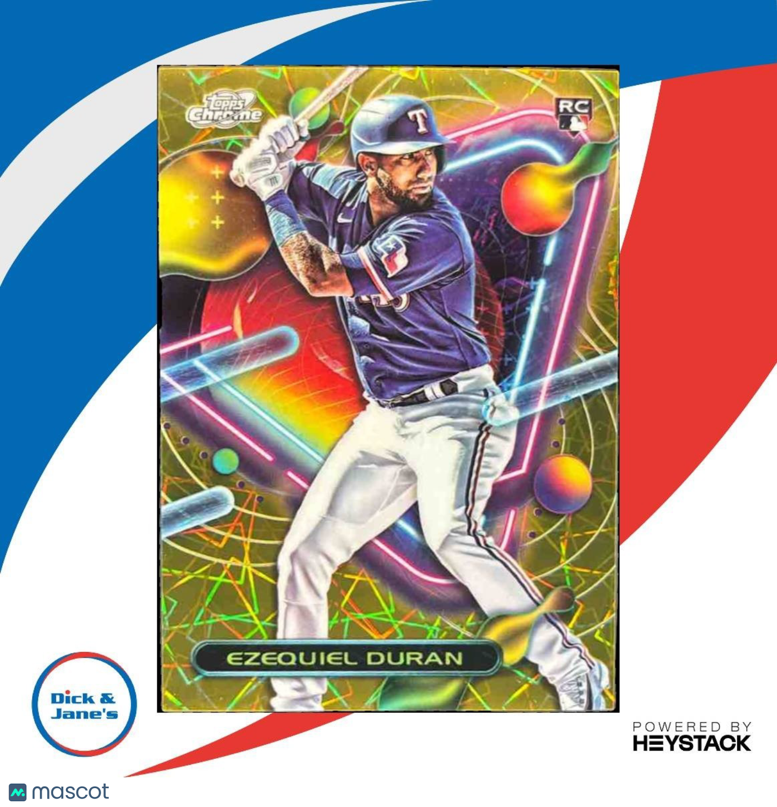 2023 Topps Cosmic Chrome Ezequiel Duran Gold Interstellar /50 #102 RC Rangers - Sports Cards