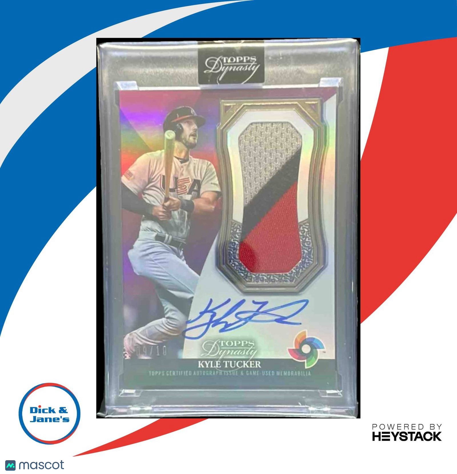 2023 Topps Dynasty Kyle Tucker World Baseball Classic Auto Patch 9/10 TEAM USA - Sports Cards