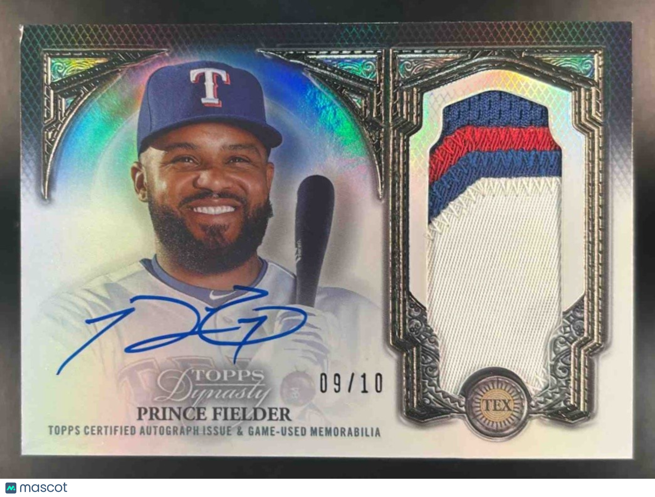 2023 Topps Dynasty Prince Fielder Auto Patch 9/10 #DAP-PF4 Texas Rangers - Sports Cards