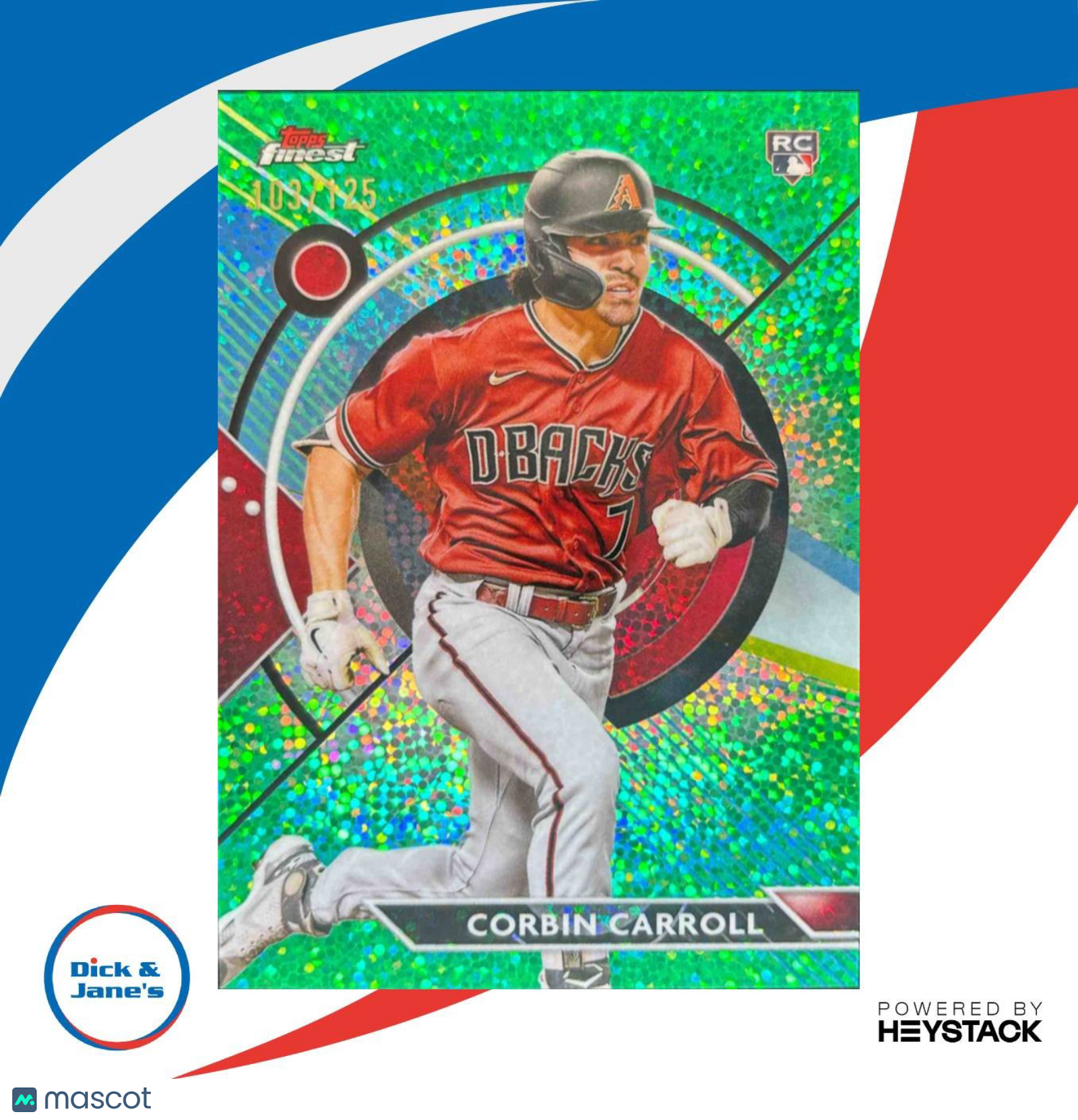 2023 Topps Finest Corbin Carroll Green Speckle Refractor/125 #24 RC Diamondbacks - Sports Cards