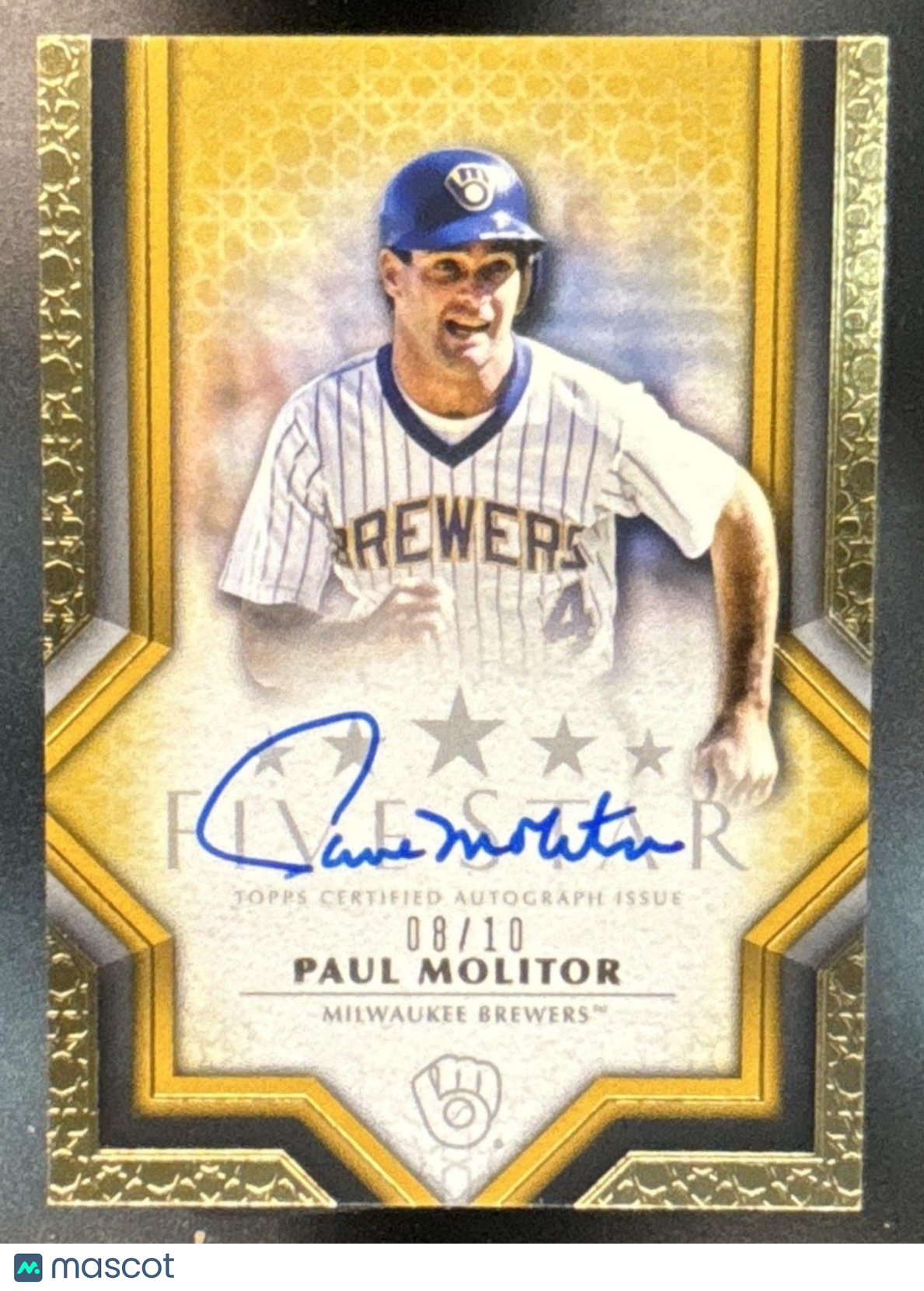 2023 Topps Five Star Paul Molitor Gold /10 #FSA-PM Auto Milwaukee Brewers - Sports Cards