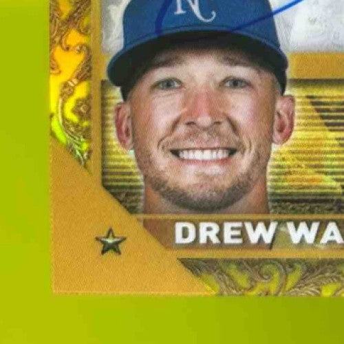 2023 Topps Gilded Drew Waters Chrome Gold Etch Auto Yellow Refractor /75 RC KC - Sports Cards