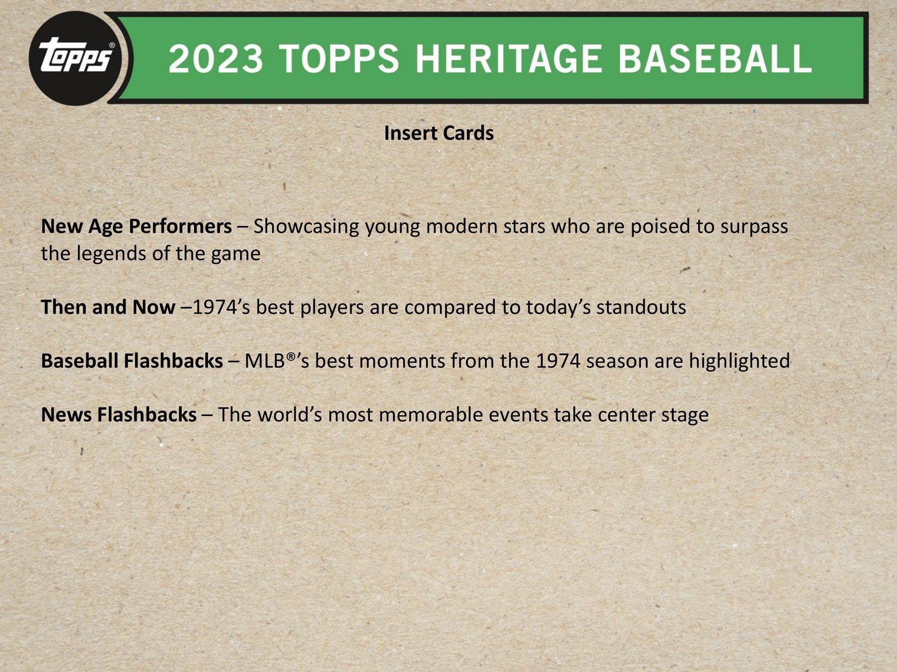 2023 Topps Heritage Baseball Hobby Box - MLB Hobby Box